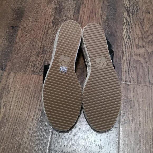 Brand New Eileen Fisher Willow Tumbled Leather Wedge Espadrille Size 10 - Picture 10 of 10